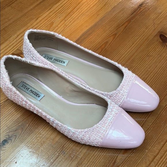 Steve Madden Blair Pink Loafers with Textured tweed Finish - Picture 1 of 11